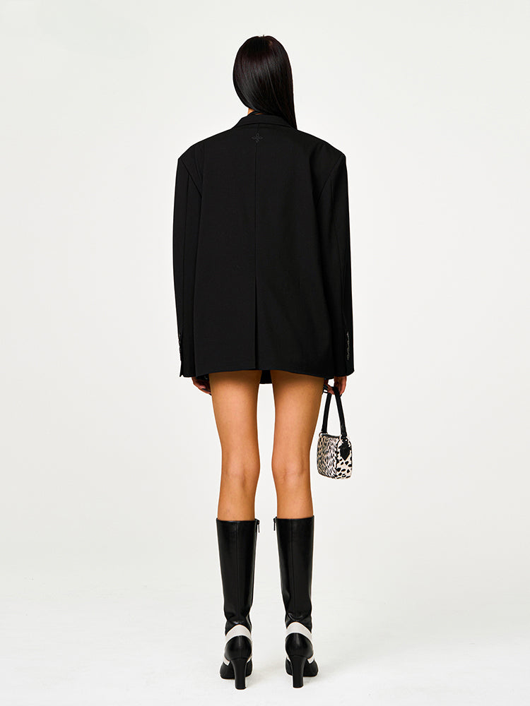 Black Oversize Midnight Blazer - CHINASQUAD