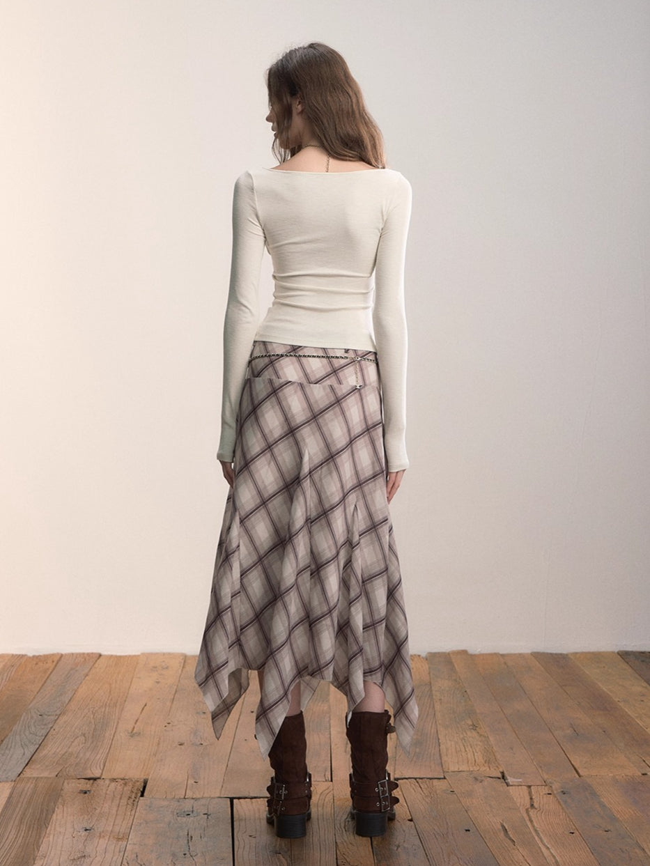 Lace Trim Button-Up Fitted Long Sleeve T-Shirt - CHINASQUAD