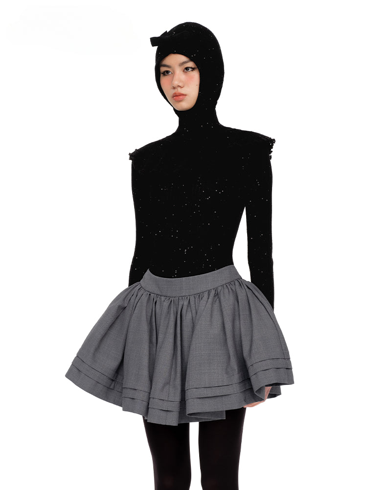 Black High Neck Knitted Bodysuit - CHINASQUAD