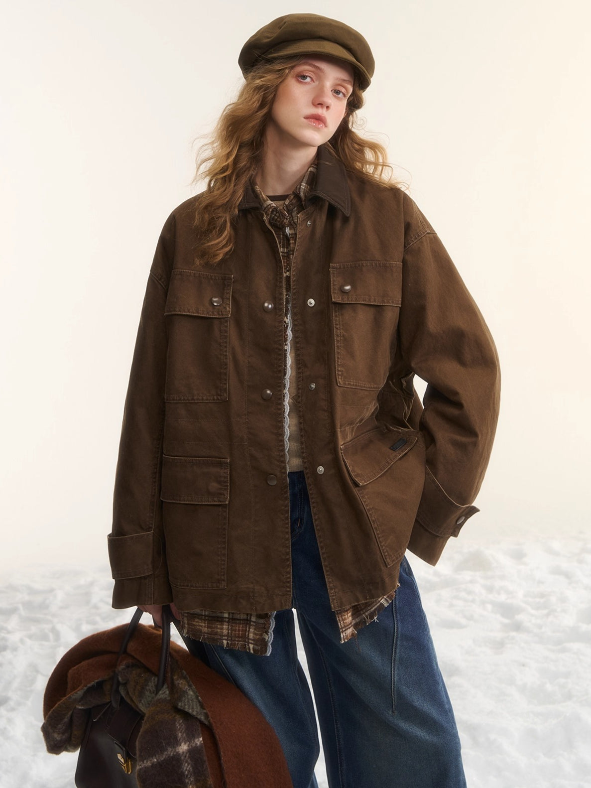 Duck Down Cinched-Waist Puffer Jacket