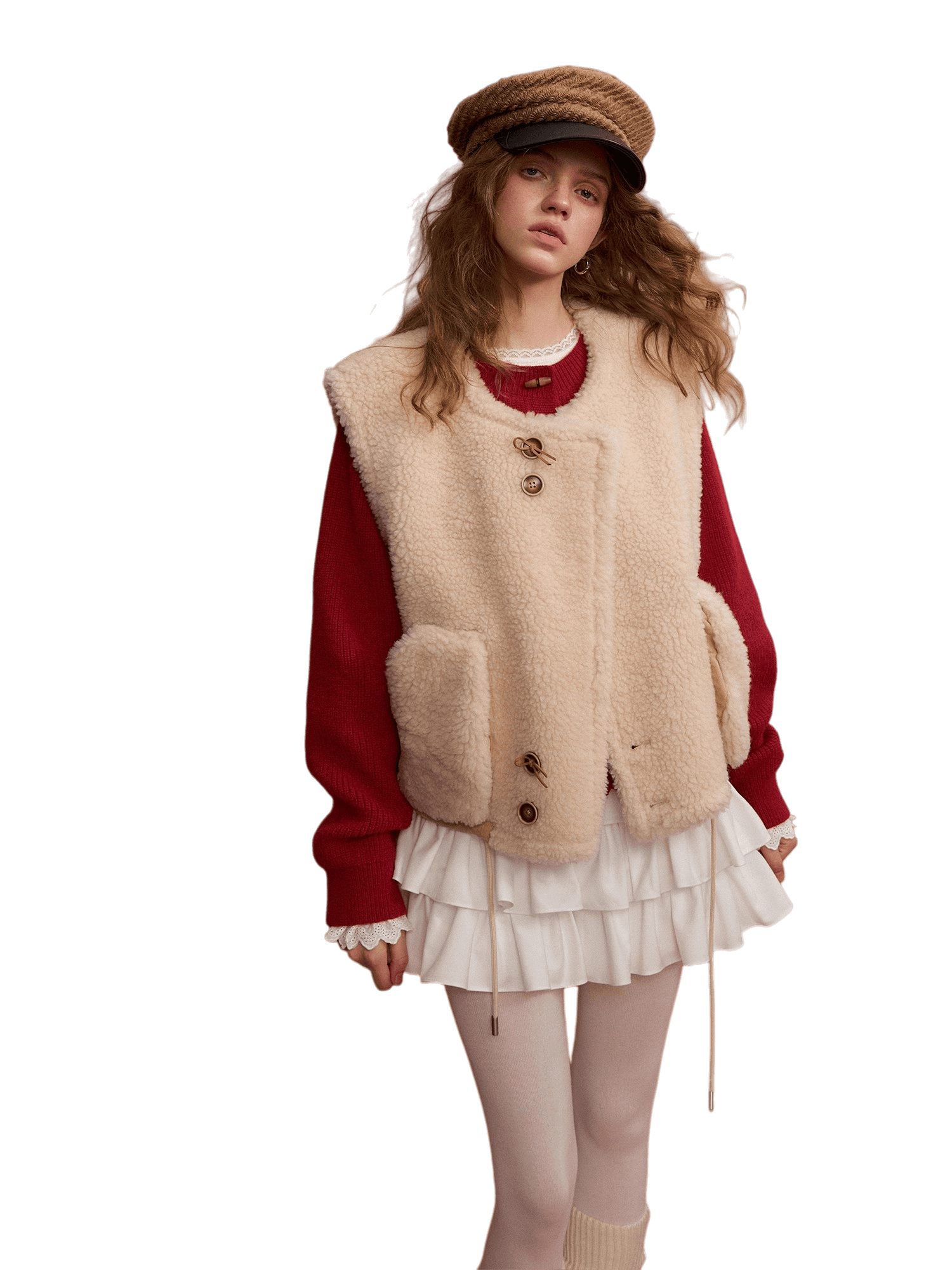 Reversible Fleece-Front Buttoned Vest