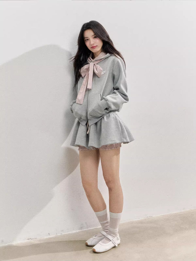 Preppy Style Bow Tie Hoodie