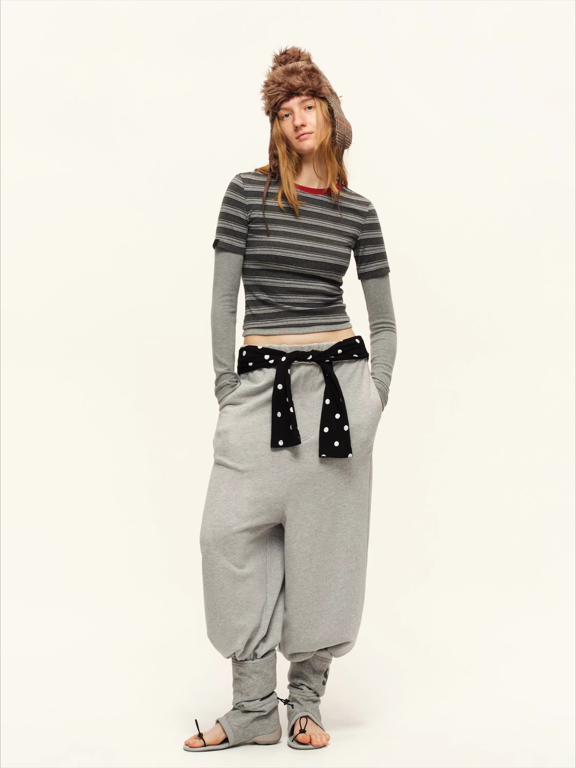 Contrast Layered-Effect Long Sleeve T-Shirt