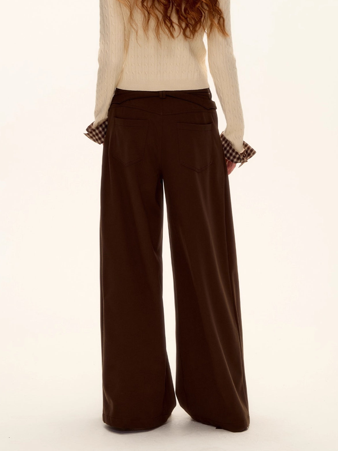 Pleated Tie-Waist Wide-Leg Trousers