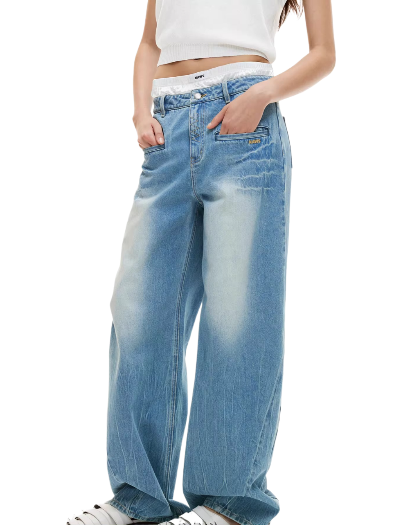 Breathable Relaxed Straight-Leg Denim Jeans