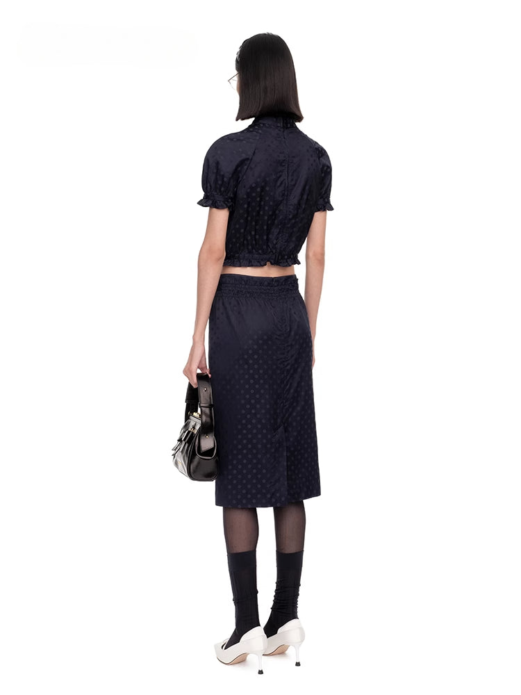 Polka Dot Satin Tie-up Top - CHINASQUAD