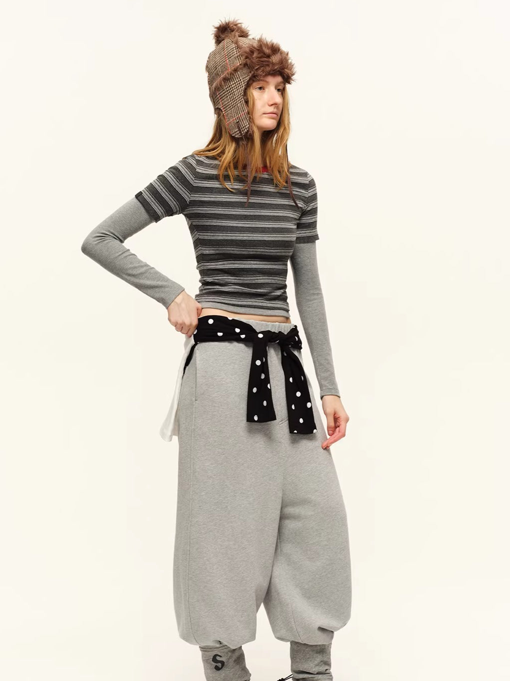 Contrast Layered-Effect Long Sleeve T-Shirt