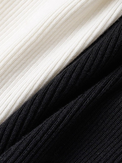 Sculpted Off-Shoulder Wool Blend Crewneck