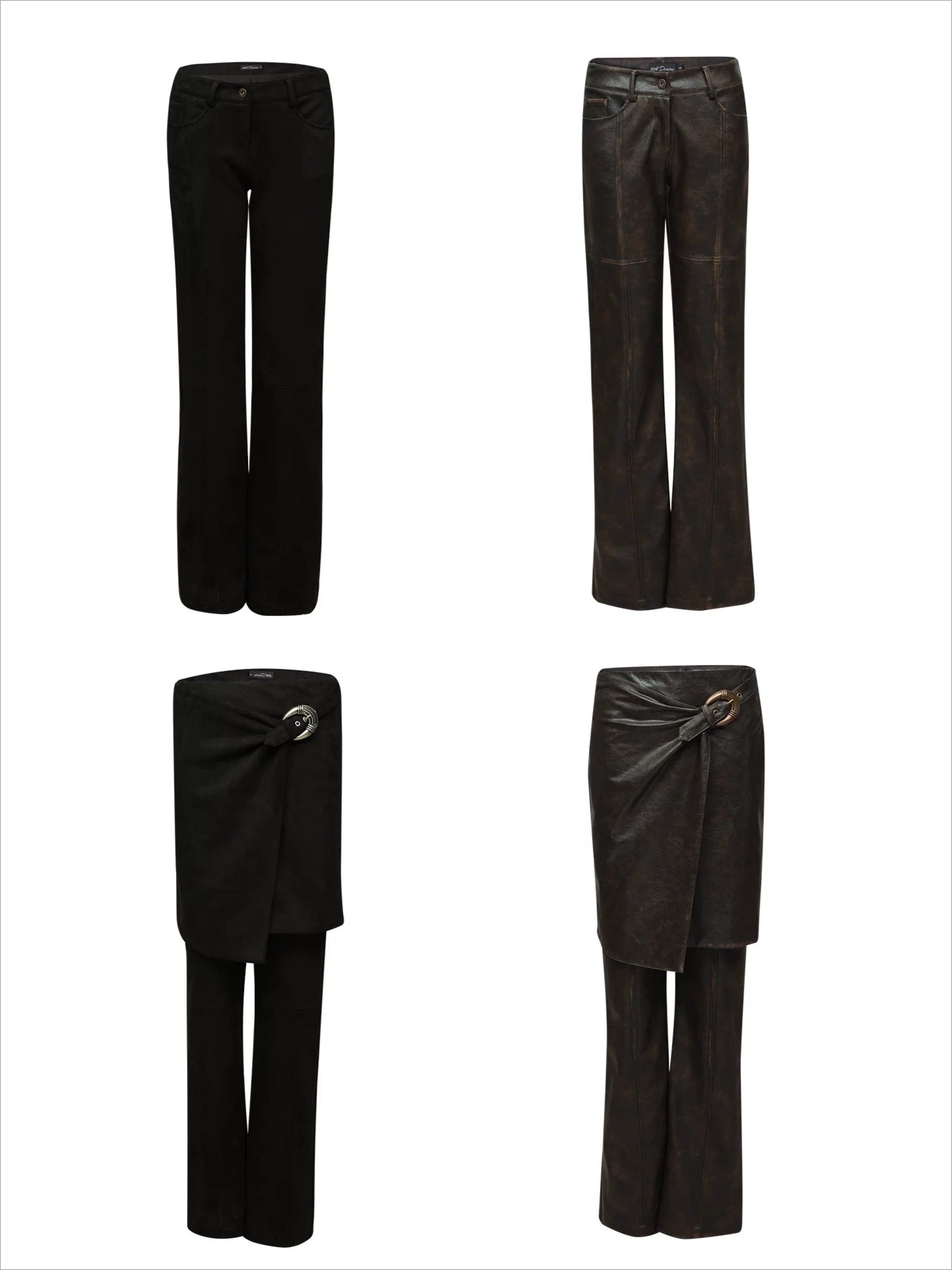 Detachable Two-Way Leather Skirt–Pants