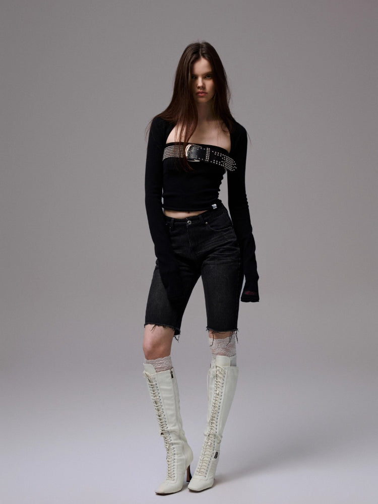 Knitted Slim Bolero Shrug & Tube Top Set