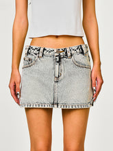 Classic Cross Angled Denim Skirt - CHINASQUAD