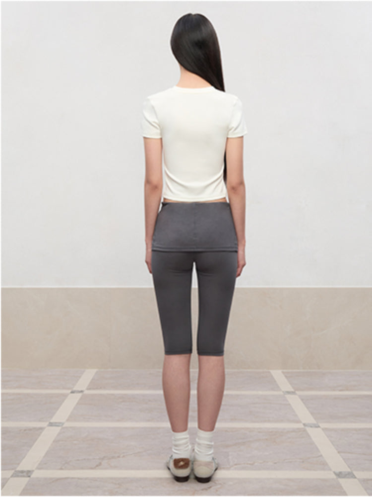 Regular-Shoulder Round Neck Short-Sleeve T-Shirt