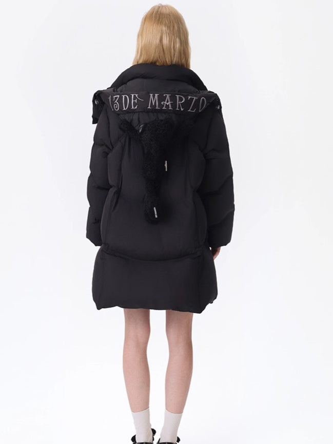 Lightweight Hooded Mid-Length Down Coat