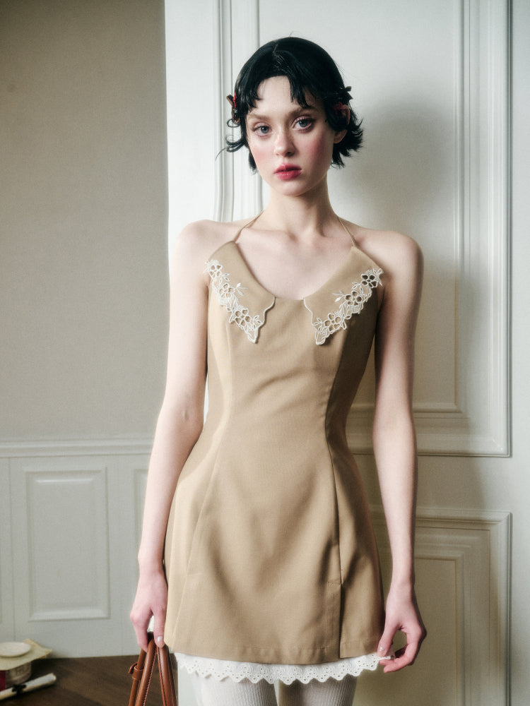 Cloud Neck Embroidered Dress - CHINASQUAD