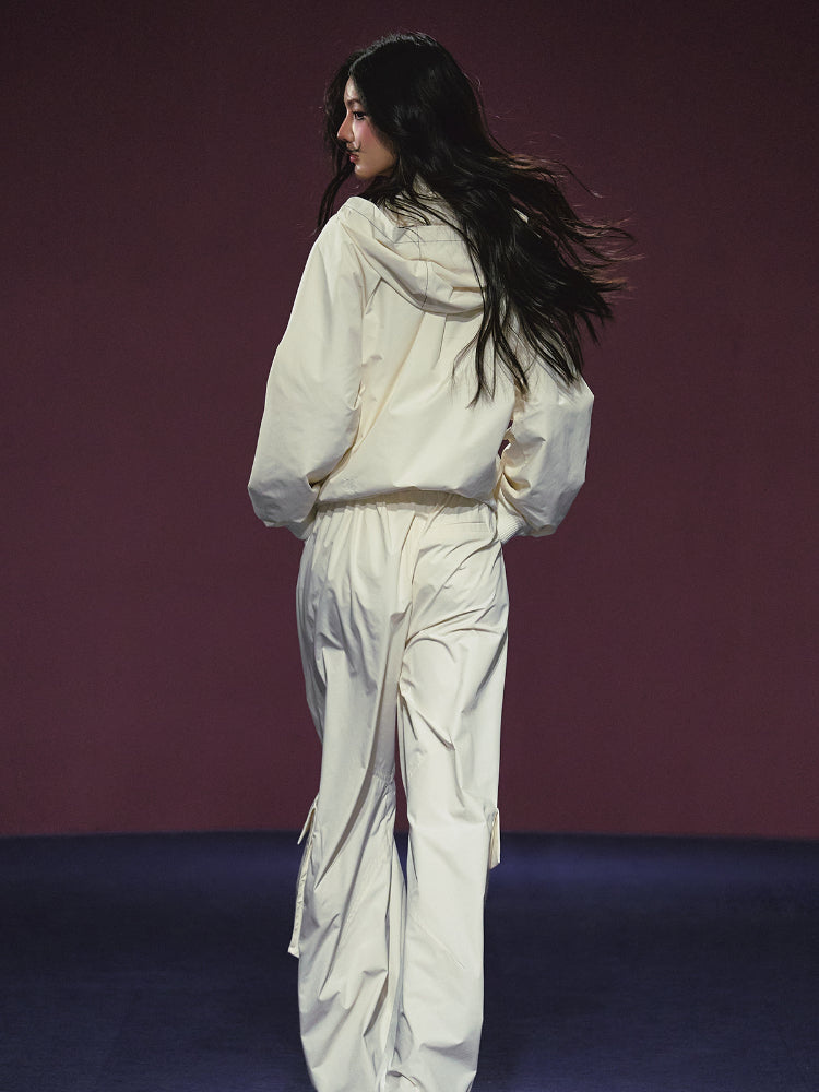 Neckline Tie Striped Sun-Protective Jacket & Pants Set - CHINASQUAD