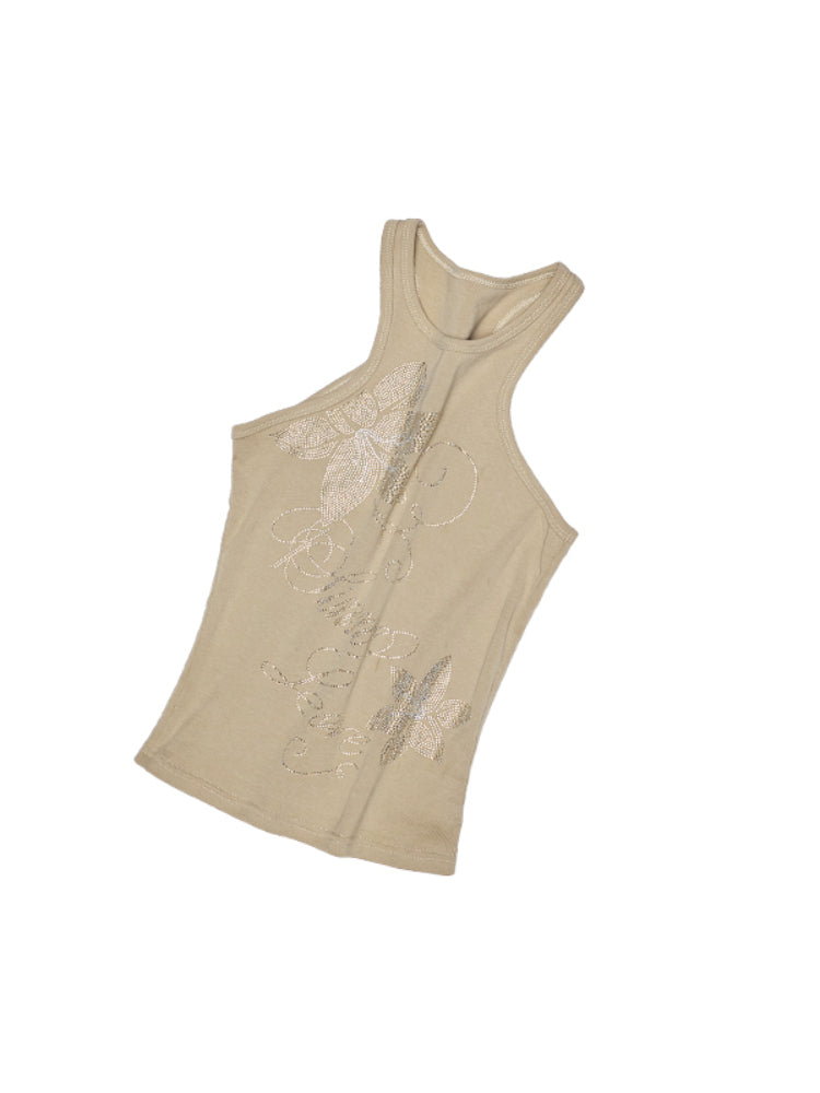 Floral Austrian Rhinestone I-shaped Vest - CHINASQUAD