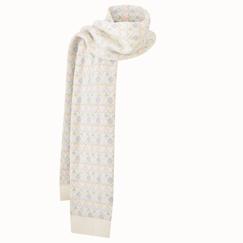 Cosagach Fair Isle Knit Crewneck & Floral Skirt Set