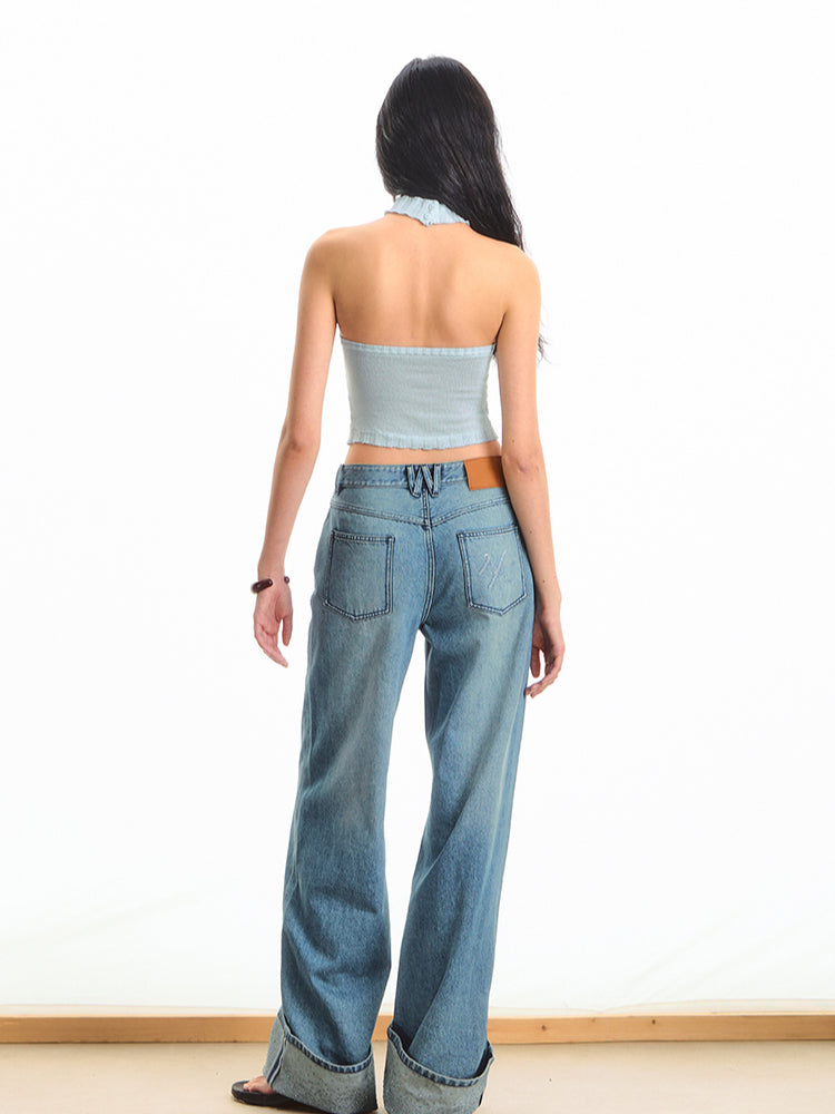 Fair Isle High-Waist Backless Top - CHINASQUAD