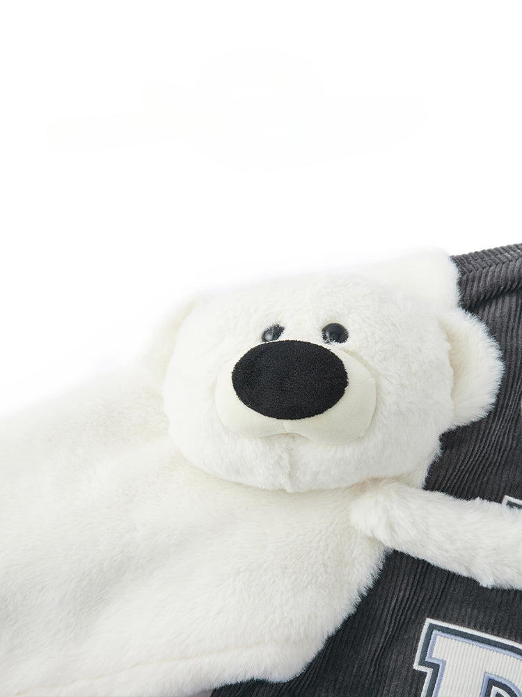 Bear Sleeve Corduroy Baseball Jacket - CHINASQUAD