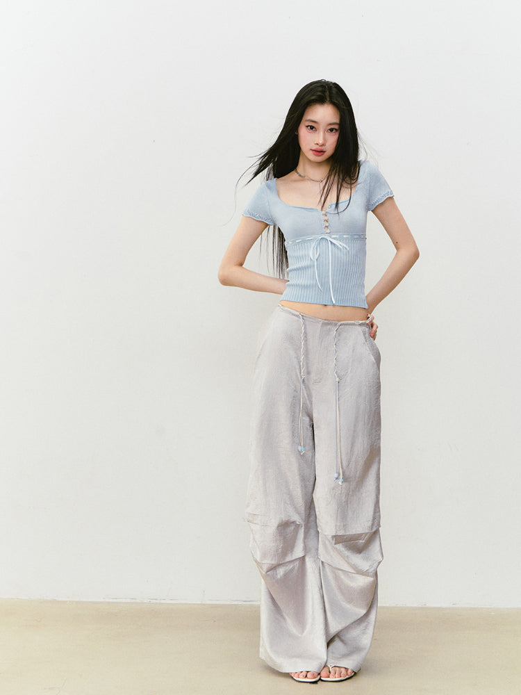 Bowknot Lyocell Knit T-shirt - CHINASQUAD
