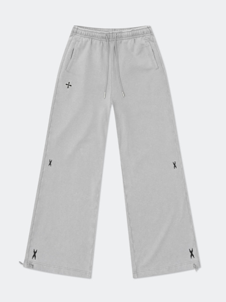 Black & Gray Floral Straigh-Leg Pants - CHINASQUAD