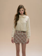 (Final Sale) Pink Plaid Wool Mini Skirt - CHINASQUAD