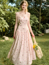 Pink Check Hand-Painted Print Dress - CHINASQUAD