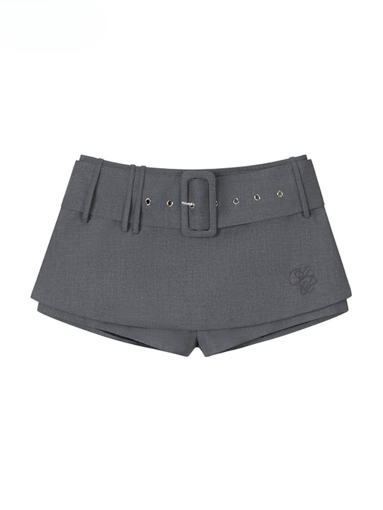 Belt Brand Embroidered Suit Skirt - CHINASQUAD
