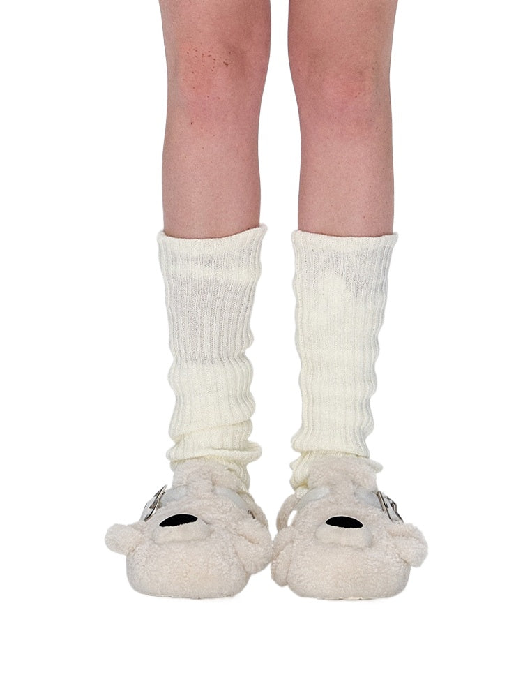 Teddy Wool-Like Buckle Slippers - CHINASQUAD