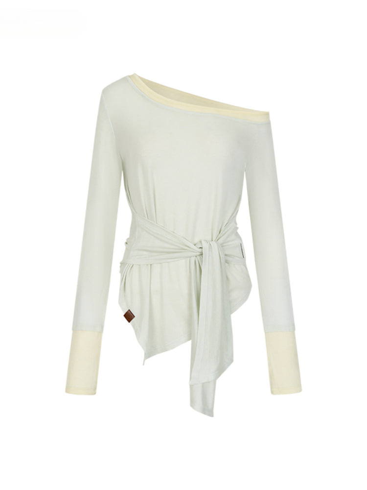 Irregular Color Block Tie-Back Sun Protection Cover-Up - CHINASQUAD