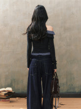 Off-Shoulder Plaid Patchwork Blouse - CHINASQUAD