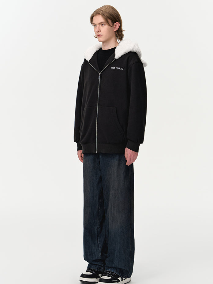 Bear Zip Fuzzy Hoodie - CHINASQUAD