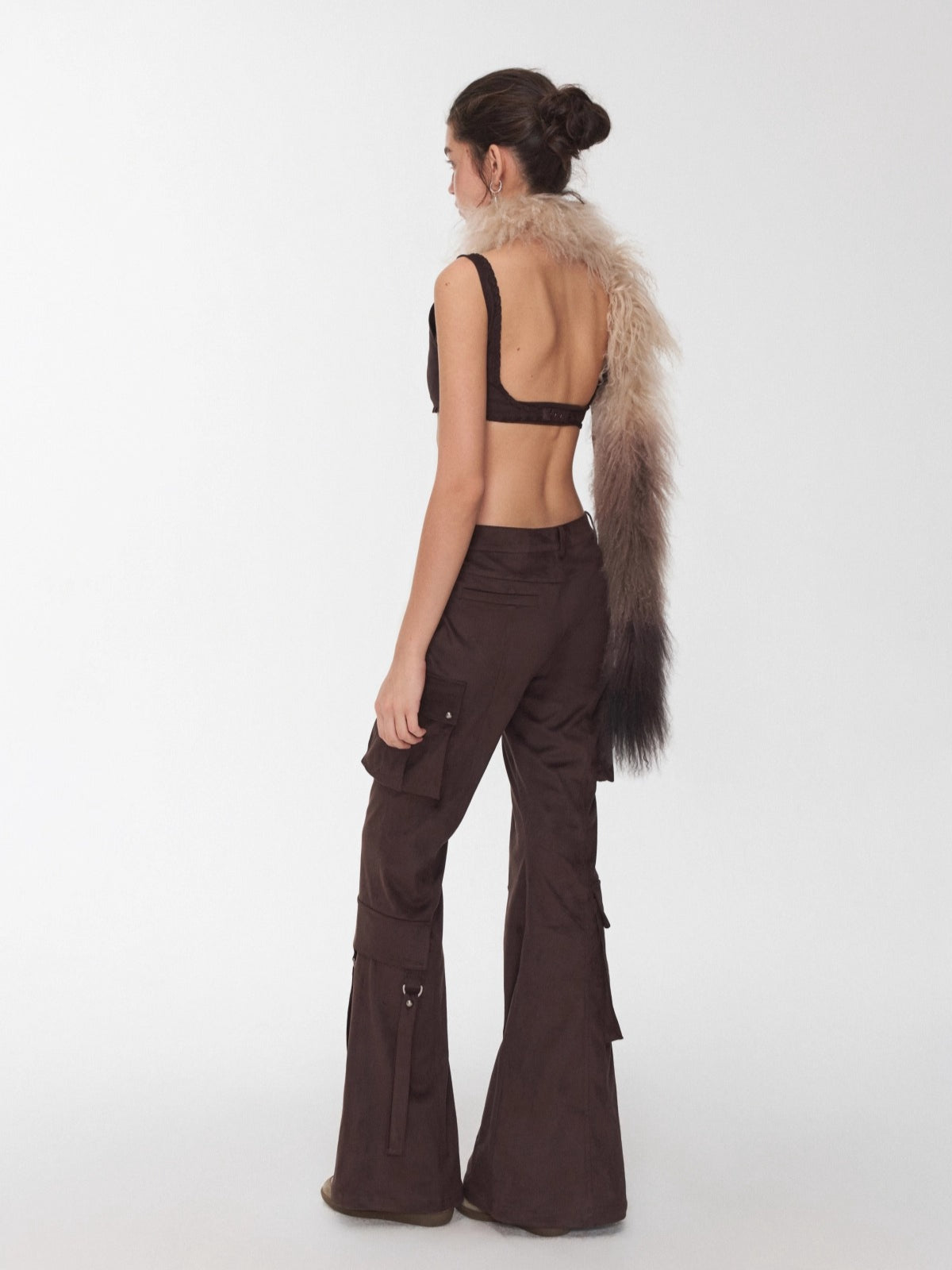 Studded Pocket Flared Utility Pants