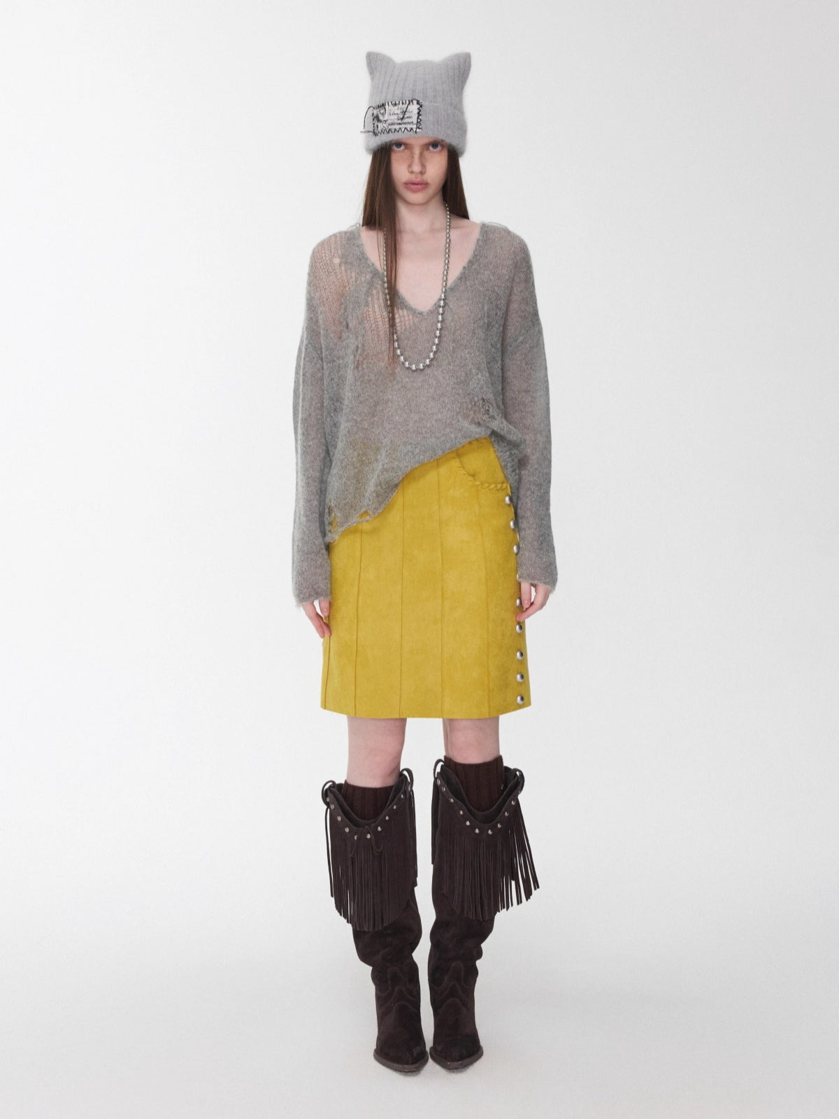 Cutout V-Neck Oversized Sweater