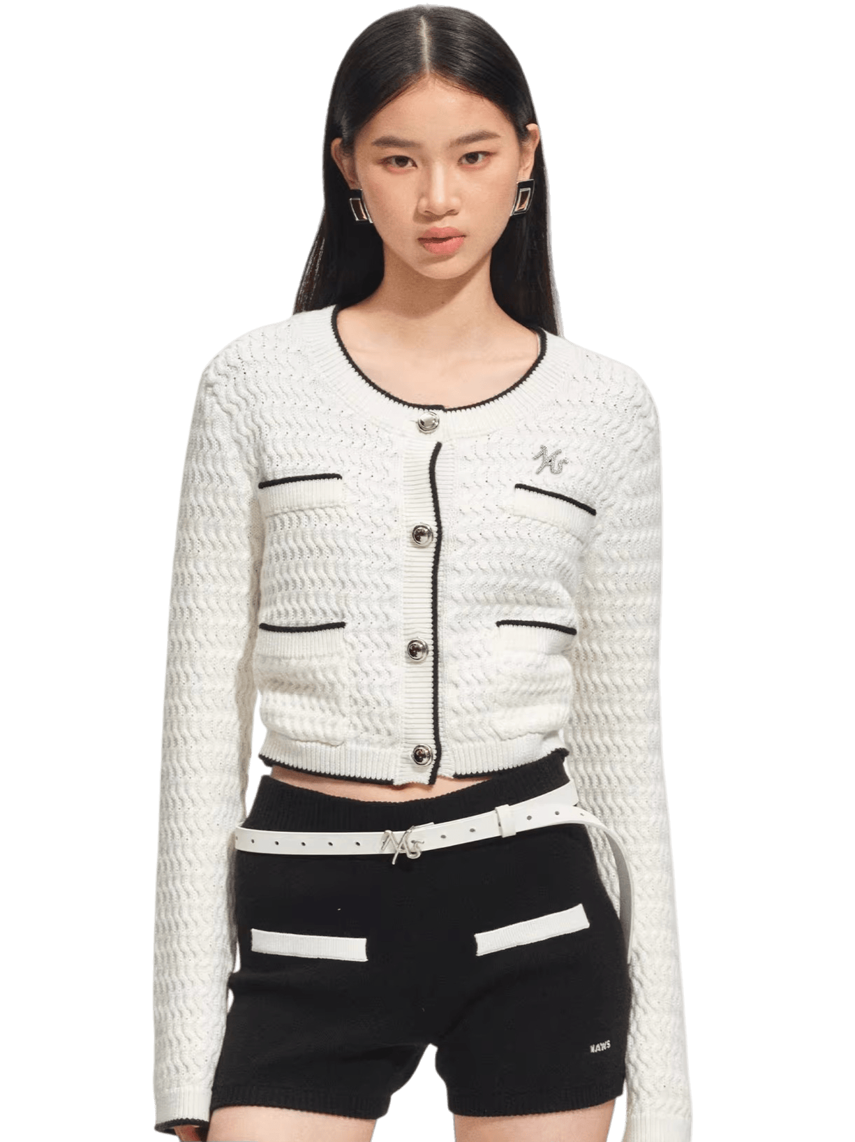 Wanderer Knight Cropped Cable-Knit Cardigan