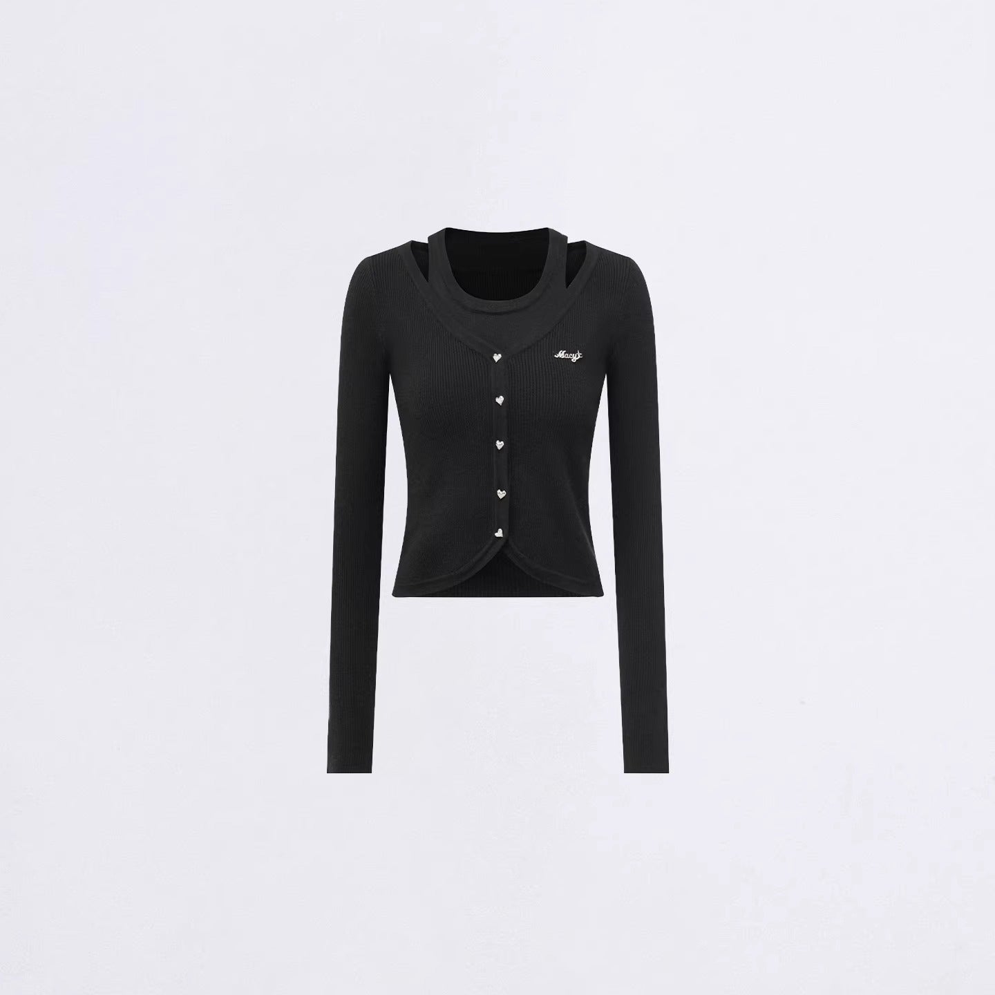 Cut-Out Layered Knit Base Layer