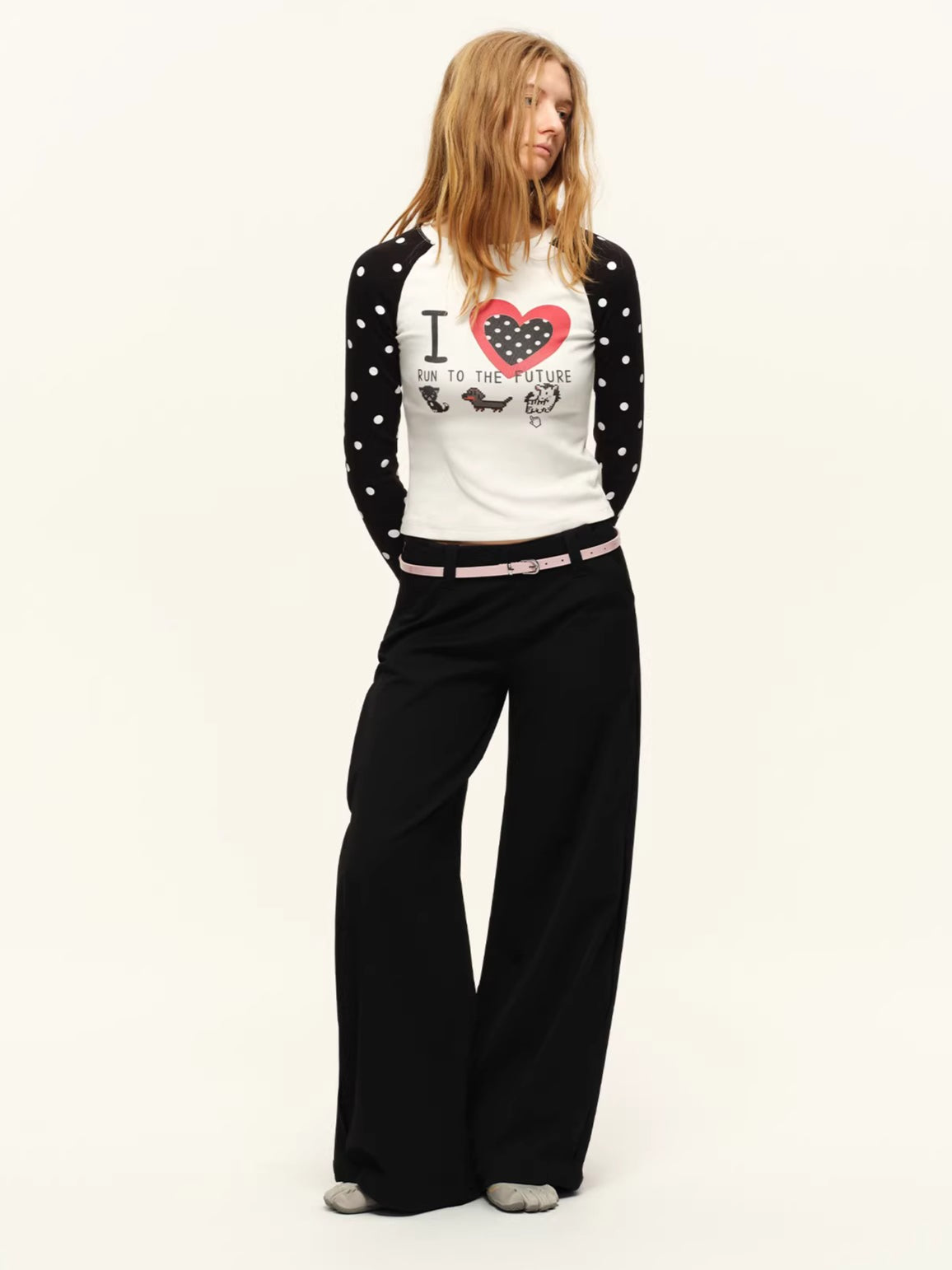 Low-Rise Fluid Tailored Wide-Leg Trousers