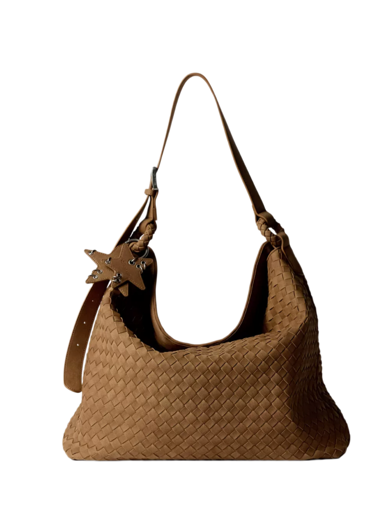 Oversized Woven Suede Tote Shoulder Bag ECODAY