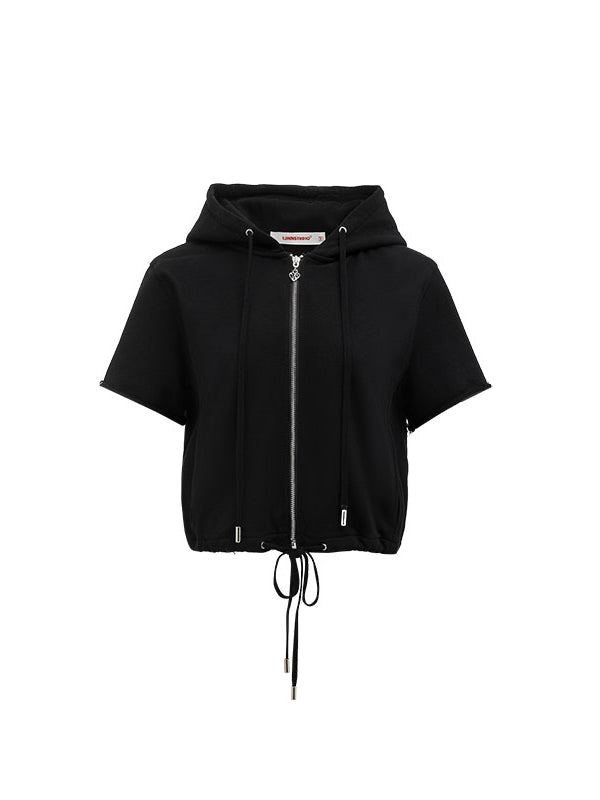 Black & White Cat-ear Short-sleeve Hoodie - CHINASQUAD