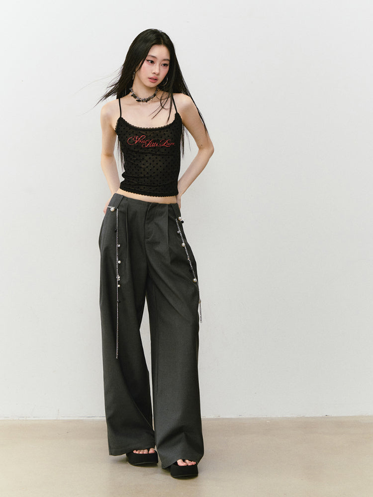 Waist-relaxed Wide-leg Suit Pants - CHINASQUAD
