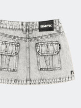 Compass Wild Tarpan Denim Mini Skirt Gray - CHINASQUAD