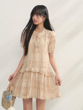 Checkered Hollow-Out Ruffled Dress Set - CHINASQUAD