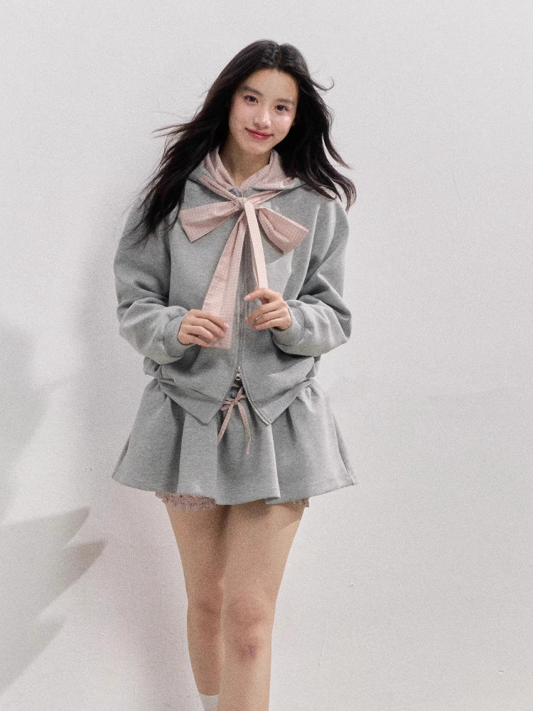 Preppy Style Bow Tie Hoodie