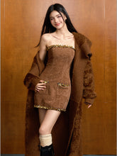 Feather Yarn Long Knit Cardigan & Sweater Set - CHINASQUAD