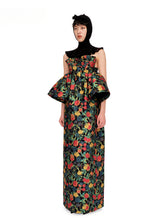Custom Floral Strapless Gown Dress - CHINASQUAD
