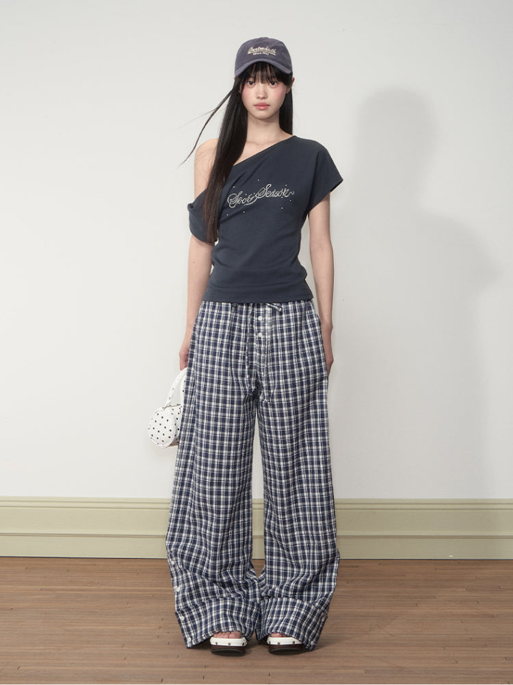 Pearl Waist - Cinching Off-Shoulder T-shirt - CHINASQUAD