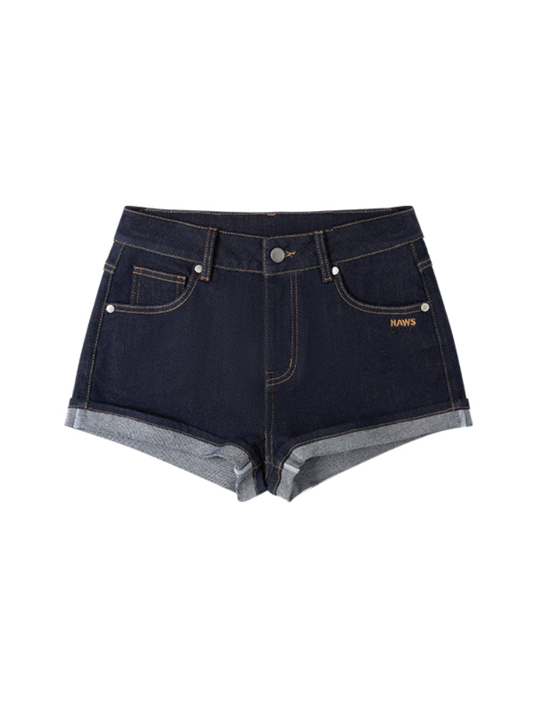 Low Waist Stretch Denim Shorts - CHINASQUAD