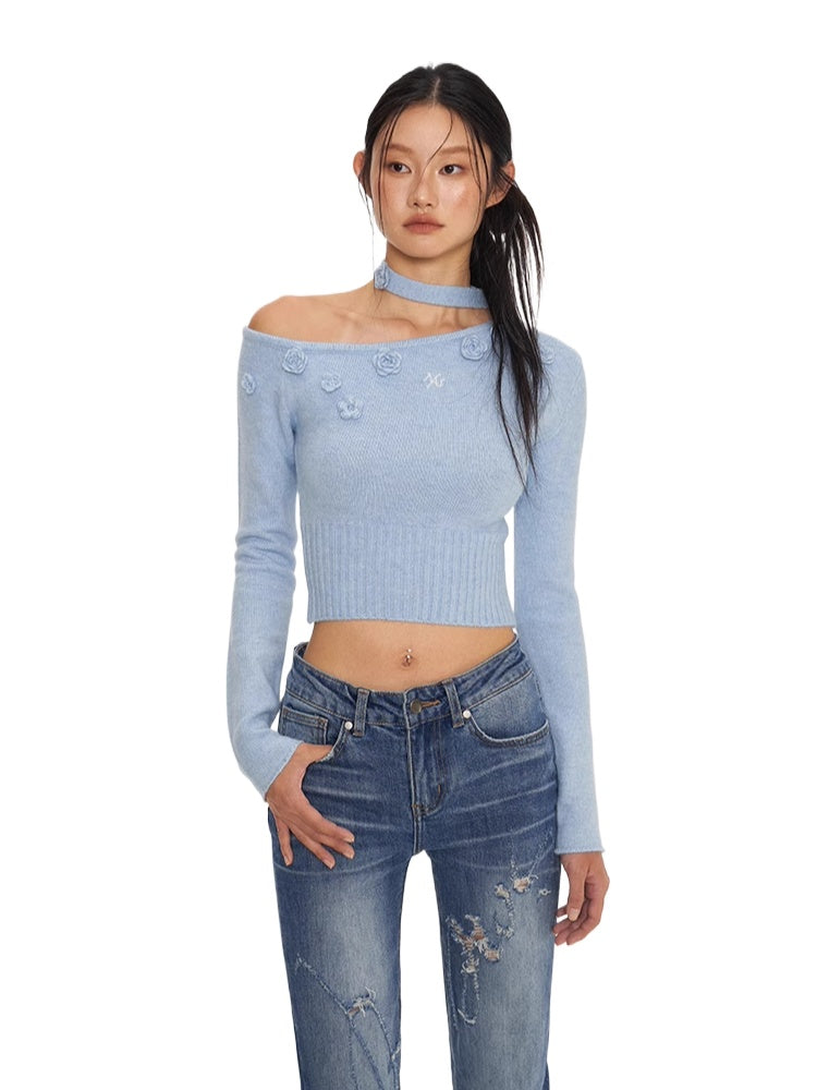 Wild Rose Knit Crewneck Sweater - CHINASQUAD