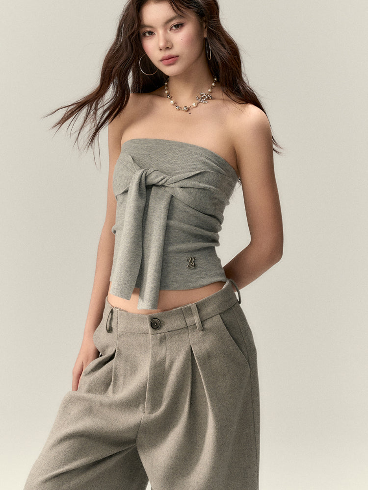 Extra-Long Thick Wool Tailored Pants - CHINASQUAD