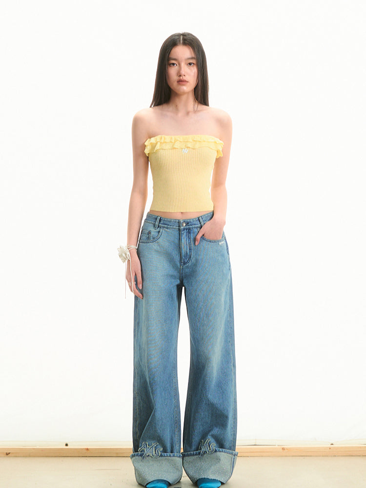 Ruffled Knit Modern Tank Top - CHINASQUAD